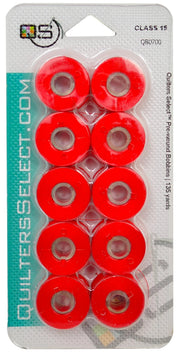 Quilter's Select Prewound Class 15 Bobbins MARS RED- 80 weight
