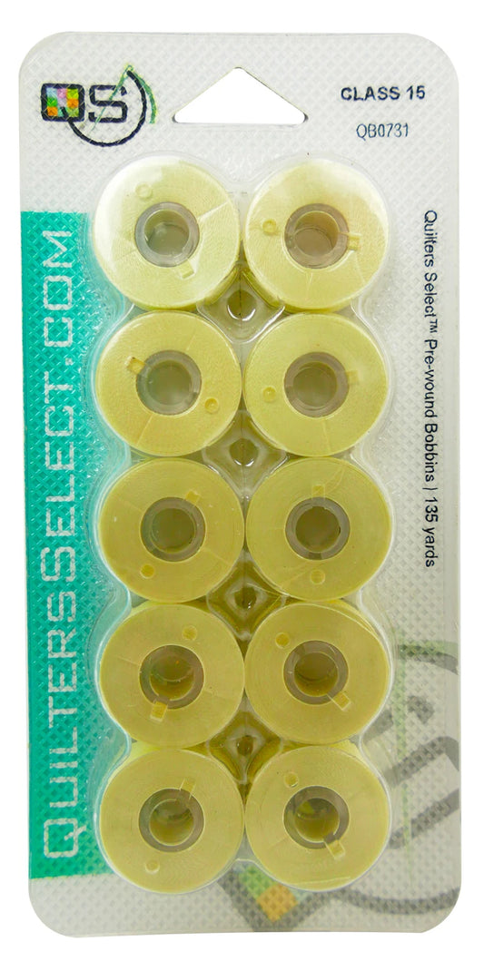 Quilter's Select Prewound Class 15 Bobbins SANDSTONE- 80 weight