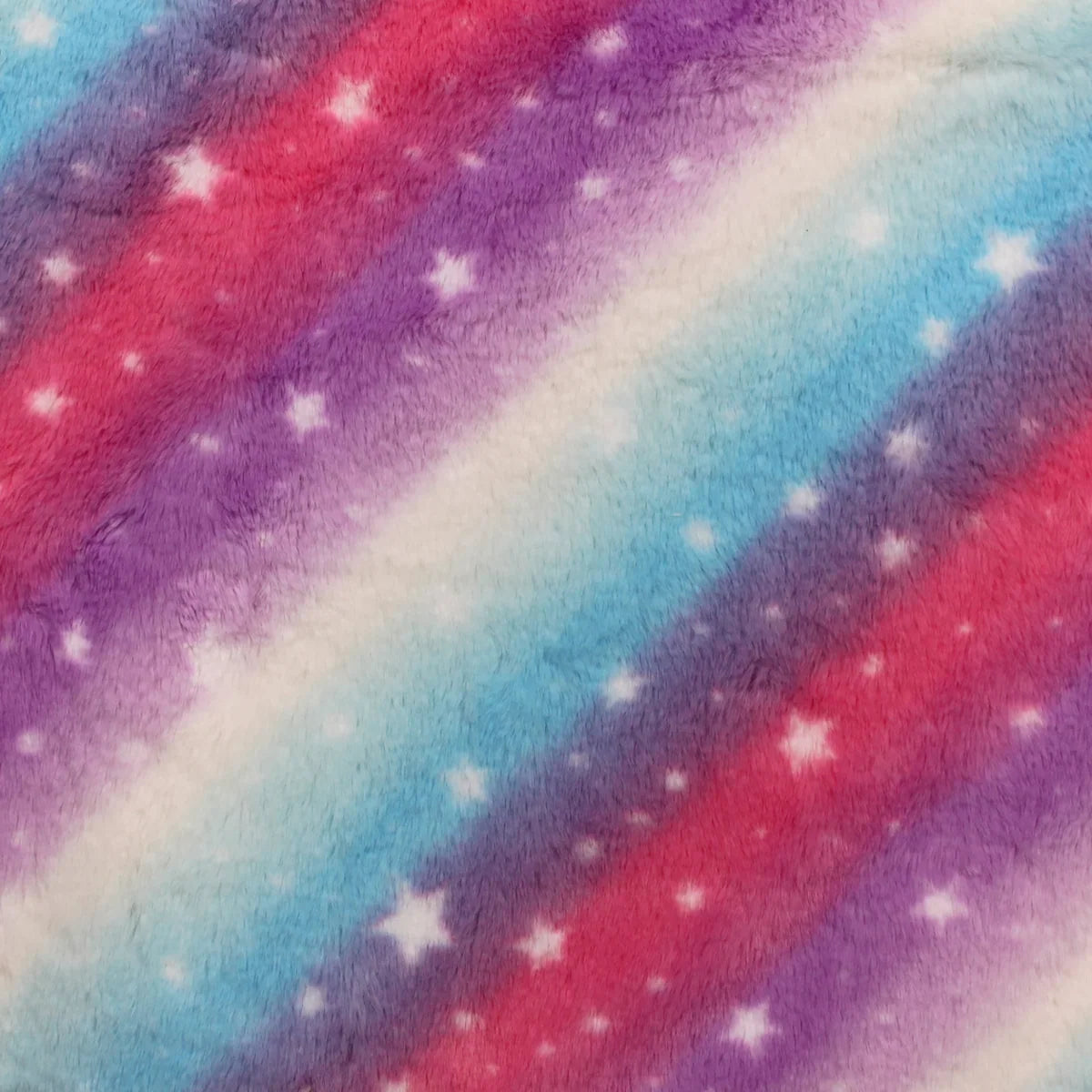 Minky -Lux Snuggle Rainbow Starry Sky COTTON CANDY From EZ Fabric-8mm