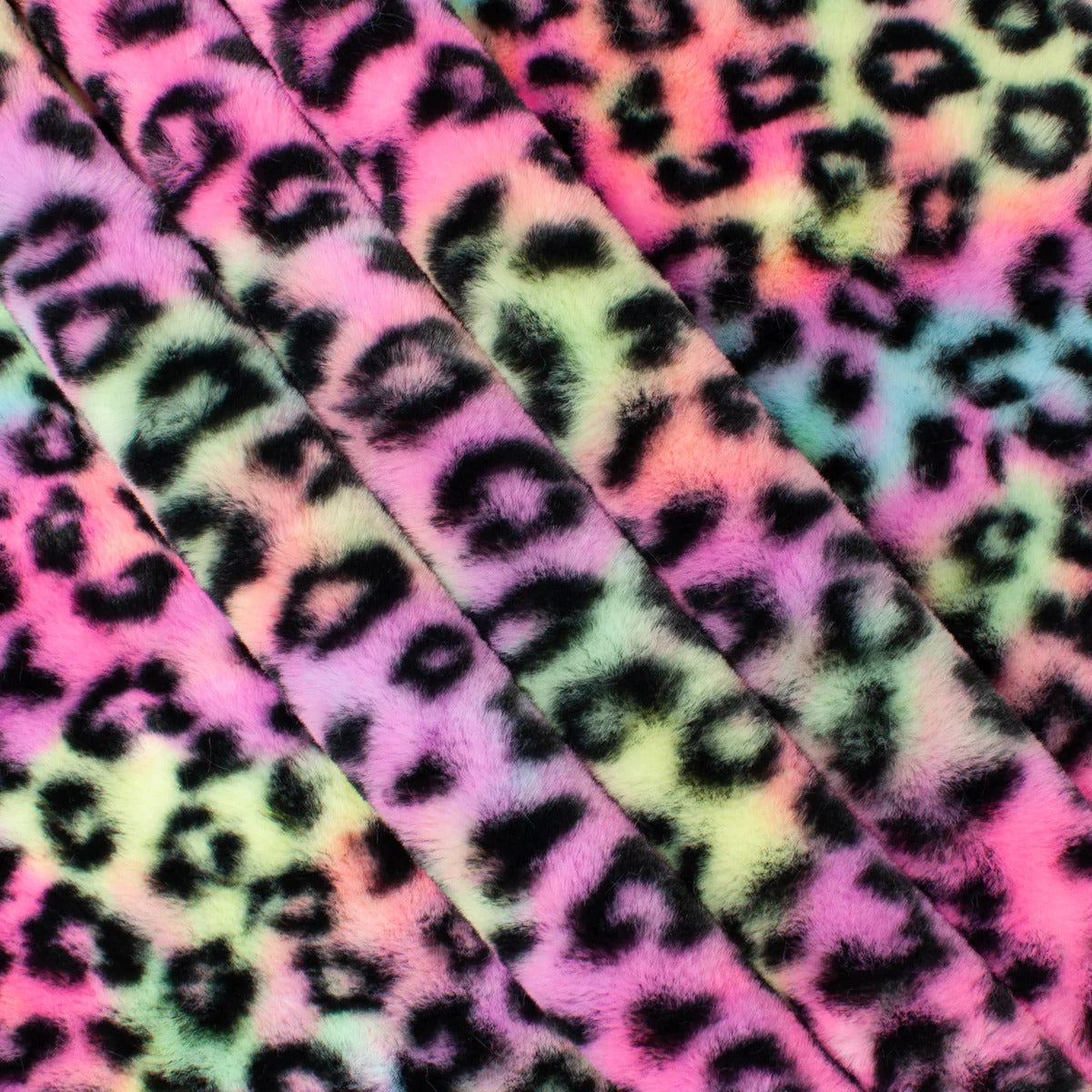 Minky -Lux Snuggle Rainbow Leopard From EZ Fabric