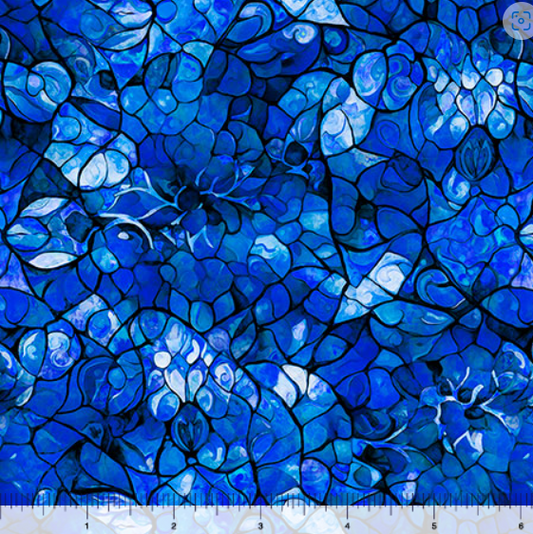 Bohemian Sunrise - Celestial Blender in Royal Blue from QT Fabrics