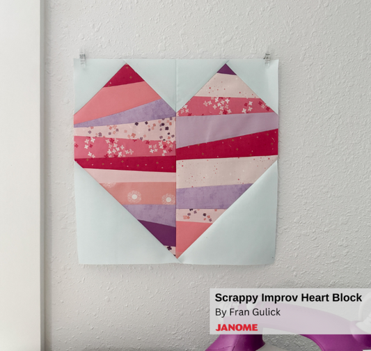 Janome CLUB Class - Make a Scrappy Improv Heart Block