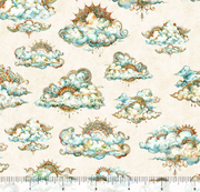 Bohemian Sunrise - Clouds in CREAM from QT Fabrics