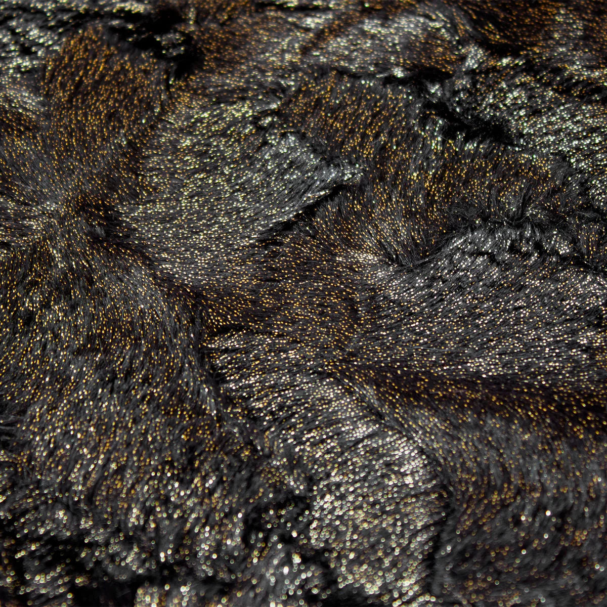 Minky -Lux Snuggle Sparkle in BLACK/GOLD from EZ Fabric