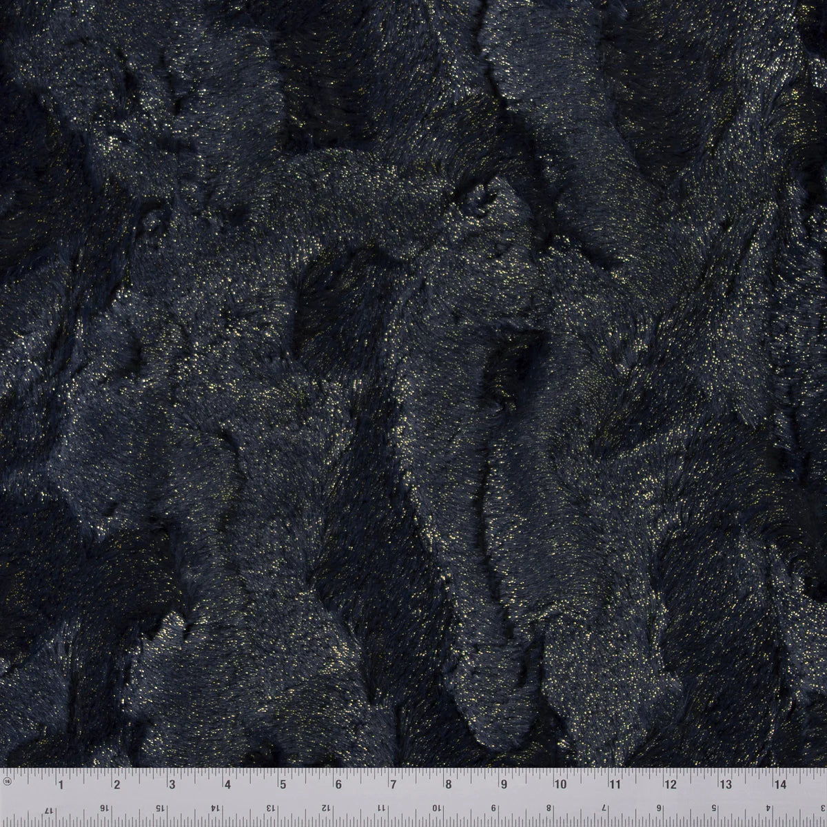 Minky -Lux Snuggle Sparkle in NAVY/GOLD from EZ Fabric