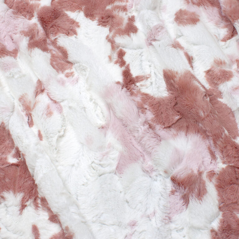Minky -Lux Snuggle Spotted Appaloosa ADOBE/BLUSH From EZ Fabric