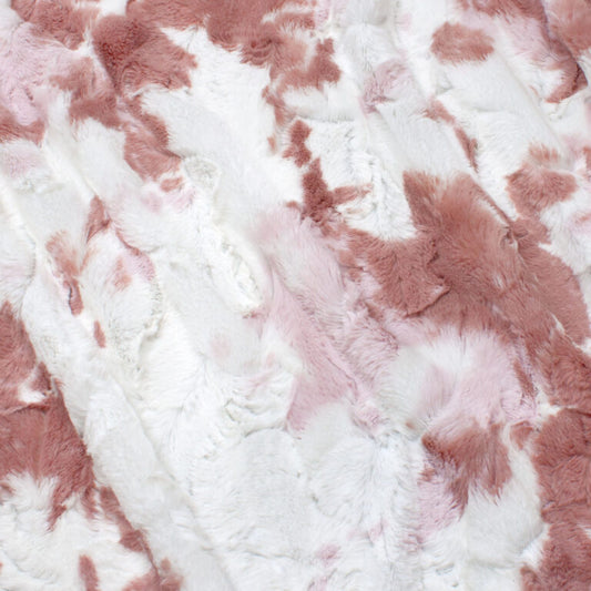 Minky -Lux Snuggle Spotted Appaloosa ADOBE/BLUSH From EZ Fabric