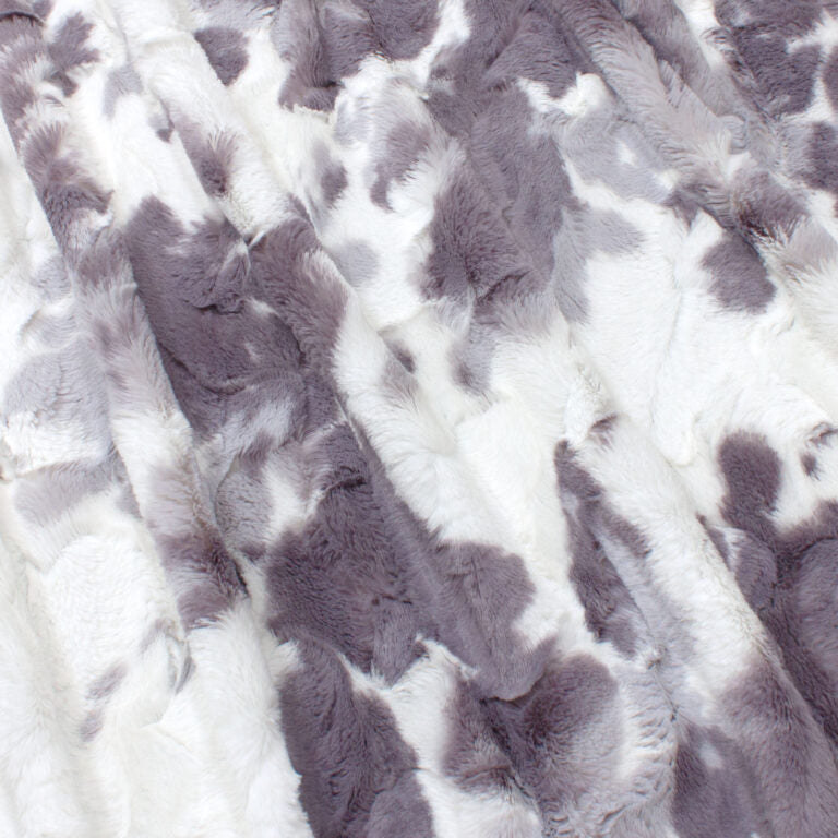 Minky -Lux Snuggle Spotted Appaloosa CHARCOAL/SILVER From EZ Fabric