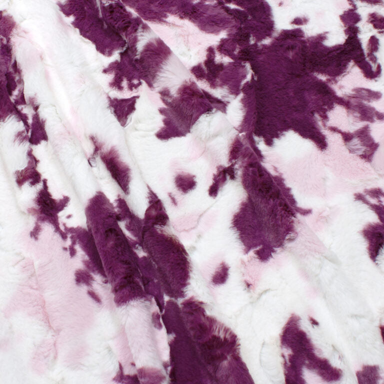 Minky -Lux Snuggle Spotted Appaloosa RED VIOLET/ROSEWATER From EZ Fabric