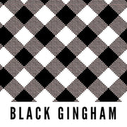 Black Gingham 58" Wide Laminated Cotton Fabric from Splash Fabrics by the Half Yard (Multiple Pieces will be Cut Continuously)