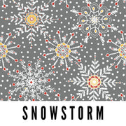 Snowstorm Snowflakes 58" Wide Laminated Cotton Fabric from Splash Fabrics by the Half Yard