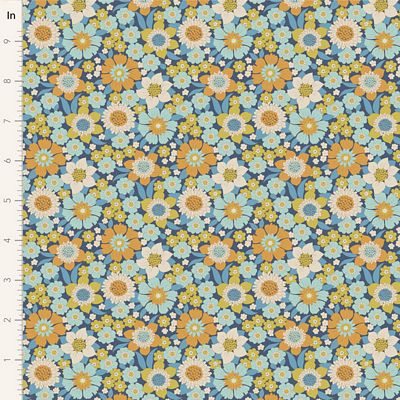 Tilda Fabric - Lauren Blue From the Wallflower Collection