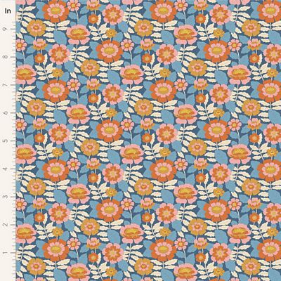 Tilda Fabric - Beverly Blue From the Wallflower Collection