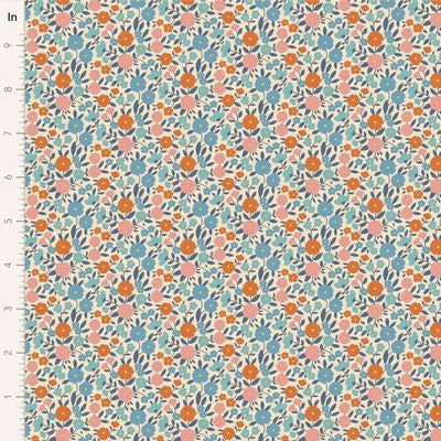 Tilda Fabric - Janice Blue From the Wallflower Collection