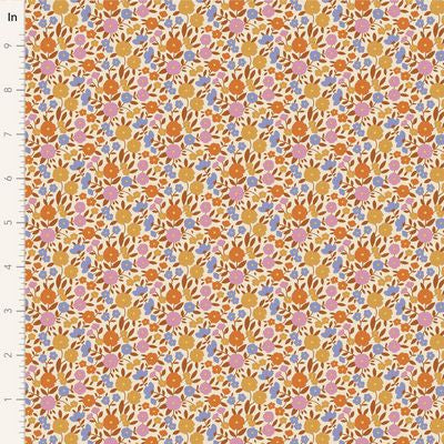 Tilda Fabric - Janice Caramel From the Wallflower Collection