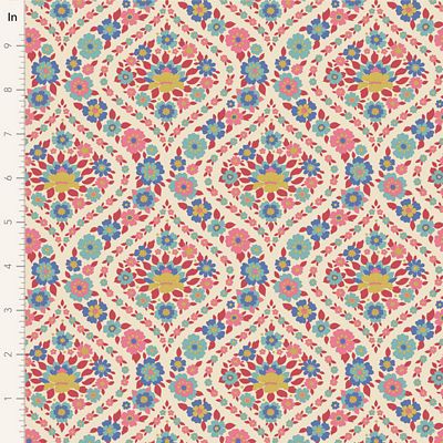 Tilda Fabric - Bianca Red From the Wallflower Collection