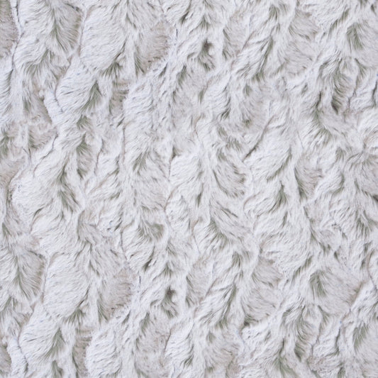 Minky -Lux Snuggle FROSTED Bella WHITE/SILVER From EZ Fabric