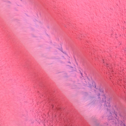 Minky -Lux Snuggle TWILIGHT Whispy in PASTEL NEON PURPLE/PASTEL NEON PINK From EZ Fabric