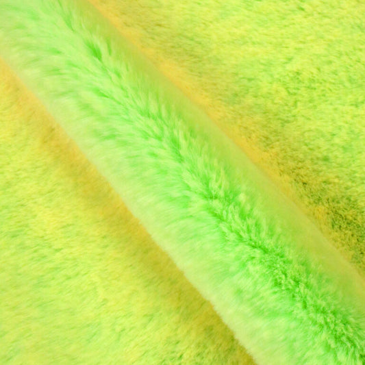 Minky -Lux Snuggle TWILIGHT Whispy in PASTEL NEON YELLOW/PASTEL NEON GREEN From EZ Fabric