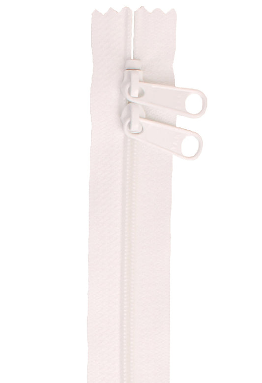 White 40 Inch Handbag Zipper with Double Slide from ByAnnie