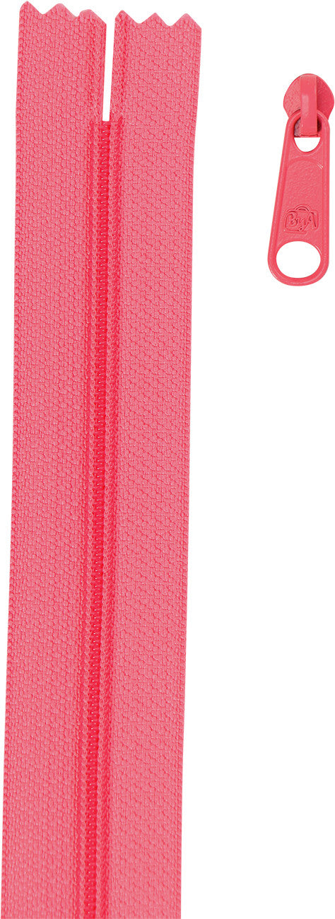 4 Yards Of Coral Zipper Tape With 16 Color-Coordinated Extra Large Pulls From Byannie