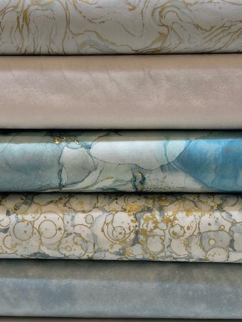 Marble Panel & Fabric BUNDLE - Panel PLUS 5 Fabrics - Quilt Shop Quality - Choose Your Cut