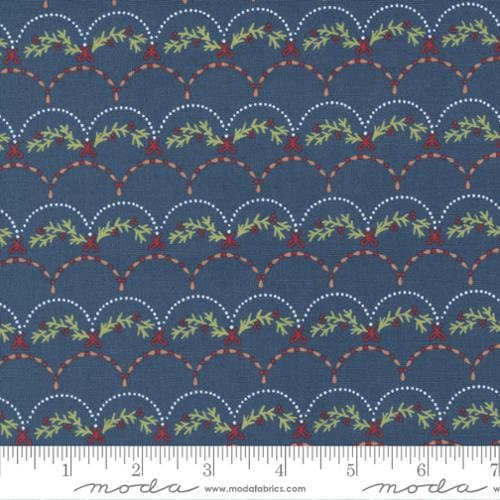 Christmas Garland in Midnight Blue from Joyful Joyful Collection by Moda Fabrics - 100% Cotton - You Choose the Cut