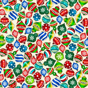 Ornaments in Vanilla from the Christmas Favorites Collection by ©EunYoung for QT Fabrics - 100% Cotton