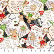 Recipes in Black from the Sugar Coated Collection by Deborah Edwards for Northcott Fabrics - 100% Cotton