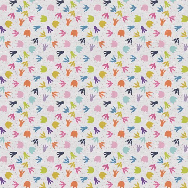 Jurassic Joyrides Ditsy Footprints - Pink from the Jurassic Joyful Collection by Paintbrush Studios - 100% Cotton