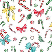 Candy Canes in White from the Holiday Party Collection by ©Micki Williams for INK & ARROW from QT Fabrics- 100% Cotton