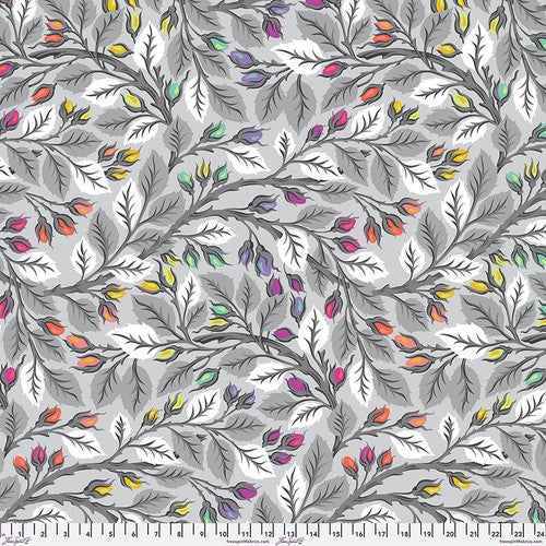 Tula Pink Graywork Preorder -108" Backing Fabric - Best Buds in Fog