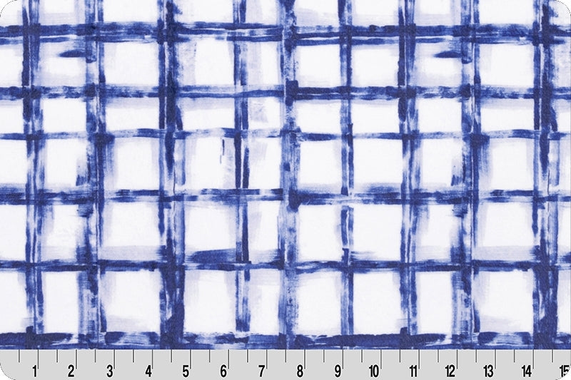 Cloud Cuddle Minky - DISCONTINUED- Crosshatch Cloud Cuddle Navy Double Sided Minky From Shannon Fabrics