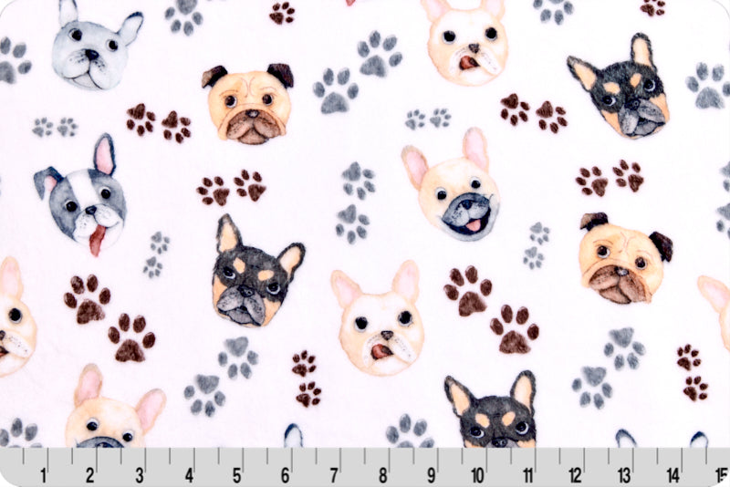 Cloud Cuddle Minky - Doggy Daze Cloud Cuddle Snow Double Sided Minky From Shannon Fabrics
