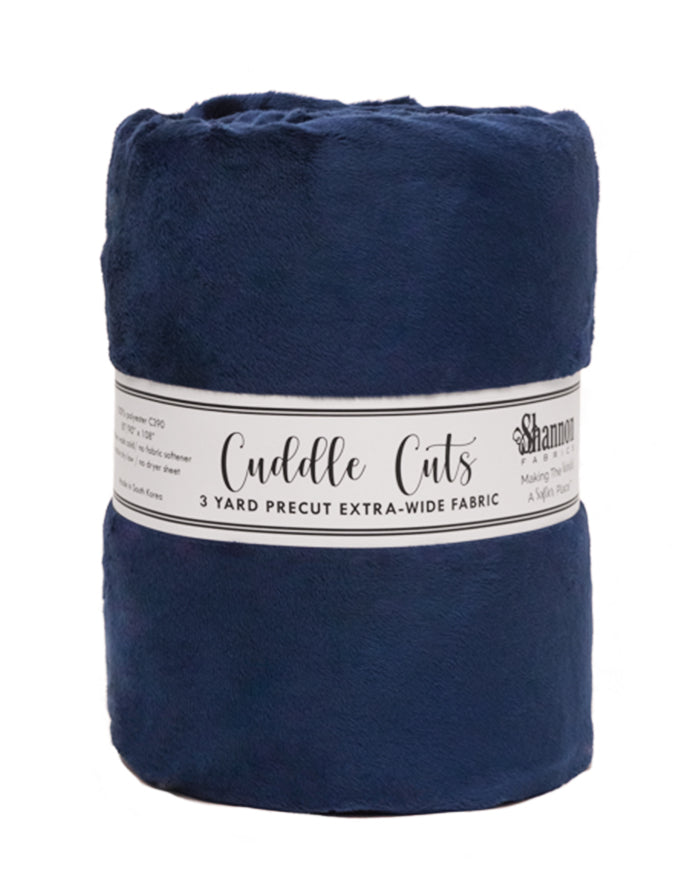110" Extra Wide Minky - 3 Yard Cut of NAVY BLUE Smooth - 108"x110"