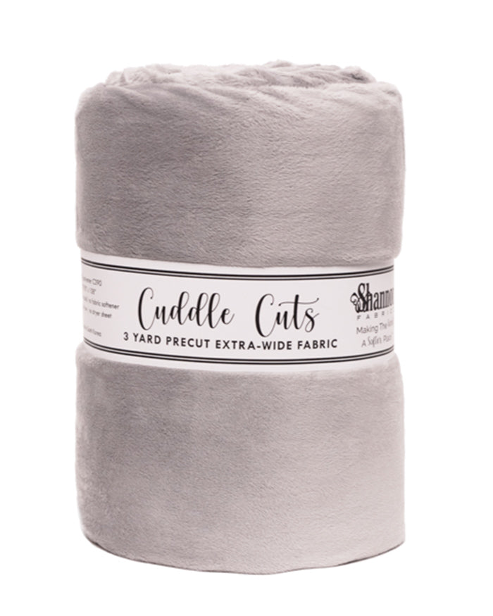 110" Extra Wide Minky - 3 Yard Cut of SILVER Smooth - 108"x110"