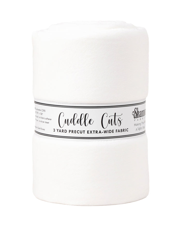 110" Extra Wide Minky - 3 Yard Cut of WHITE Smooth - 108"x110"