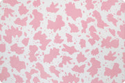 Minky - Cow Moo Digital Cuddle Bubblegum From Shannon Fabrics - 60" Wide