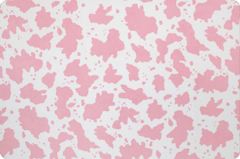 Minky - Cow Moo Digital Cuddle Bubblegum From Shannon Fabrics - 60" Wide