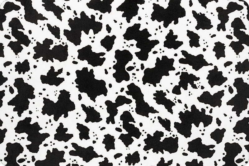 Minky - Cow Moo Digital Cuddle Black From Shannon Fabrics - 60" Wide