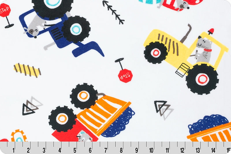 Minky - Hardhat Digital Cuddle Royal From Shannon Fabrics - 60" Wide