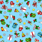 Presents in Blue from the Christmas Favorites Collection by ©EunYoung for QT Fabrics - 100% Cotton