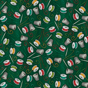 Thimbles in Green from Happiness is Homemade Collection by QT Fabrics - 100% Cotton Fabric