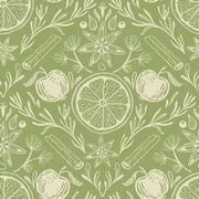 Ingredient Toile in Green from the Hot Cider Collection from P&B Textiles - 100% Cotton