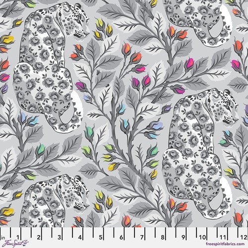 Tula Pink True Colors Graywork Preorder - Beautymark in Fog