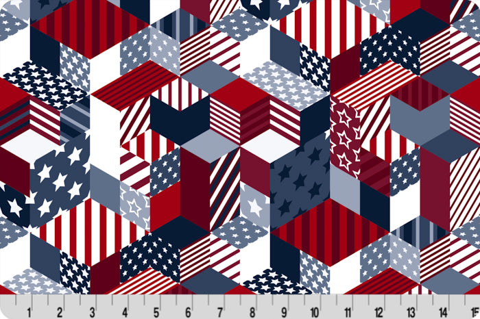 Minky - American Dream Digital Cuddle Multi From Shannon Fabrics - 60" Wide