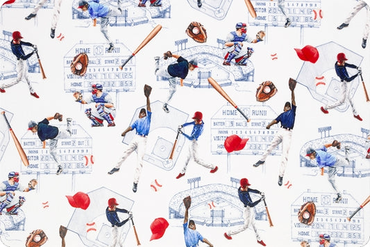 Minky – Batter Up Digital Cuddle Navy From Shannon Fabrics