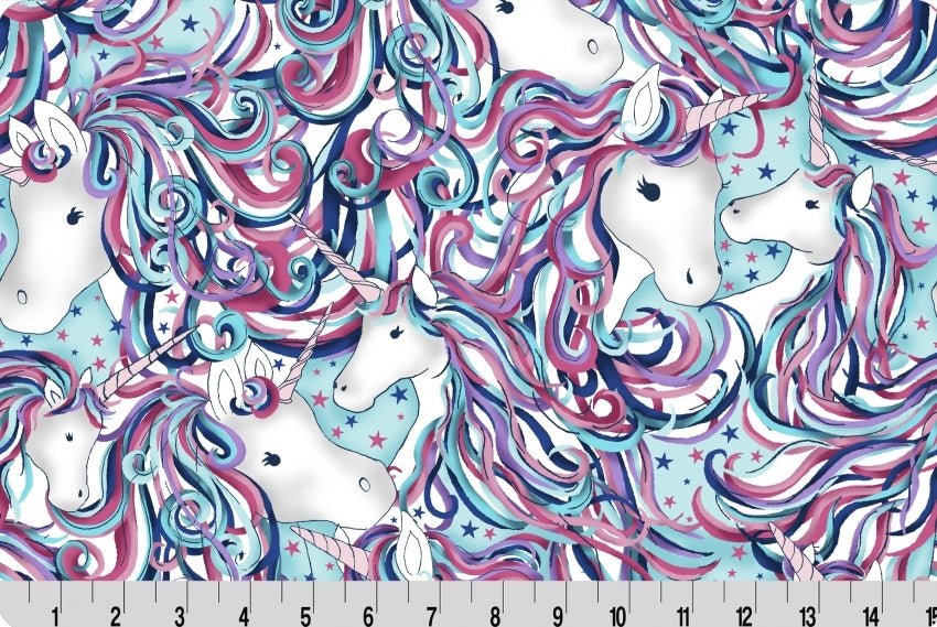 Minky - Be A Unicorn Digital Cuddle Fuchsia From Shannon Fabrics - 60" Wide