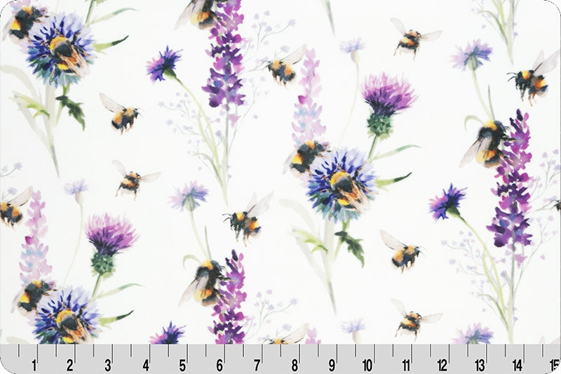Minky - Bee Garden Digital Cuddle Amethyst From Shannon Fabrics - 60" Wide