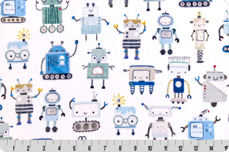 Minky - Beep Bop Robot Digital Cuddle Multi From Shannon Fabrics